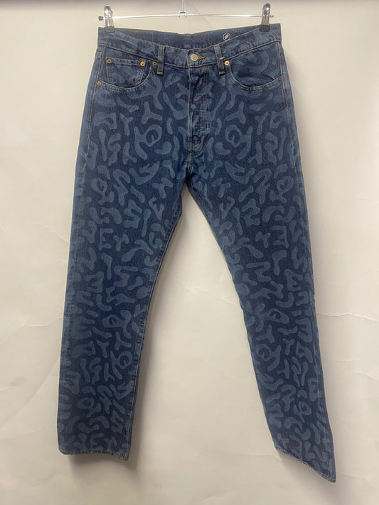 Levi's Blue and Patterned 501 Skate Strong Jeans 33x34