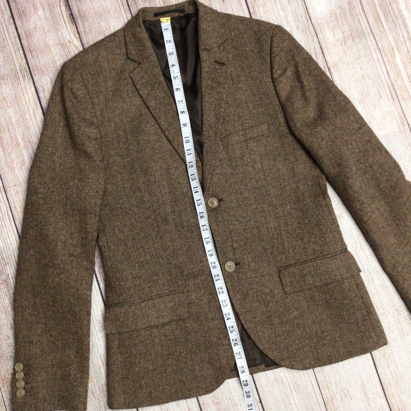 Topman Brown 16% Wool Blazer Jacket Size Ch 40"