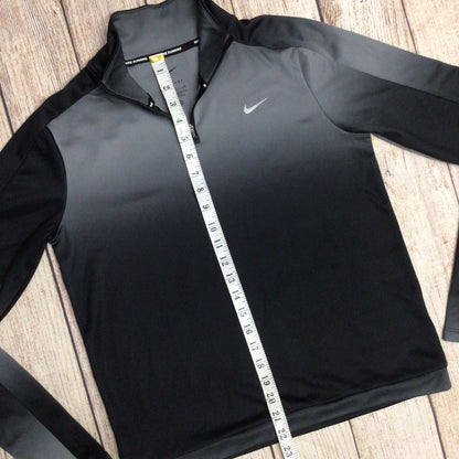 Nike Dri-Fit Black & Grey 1/4 Zip Sports Top w/Thumb Holes Size S