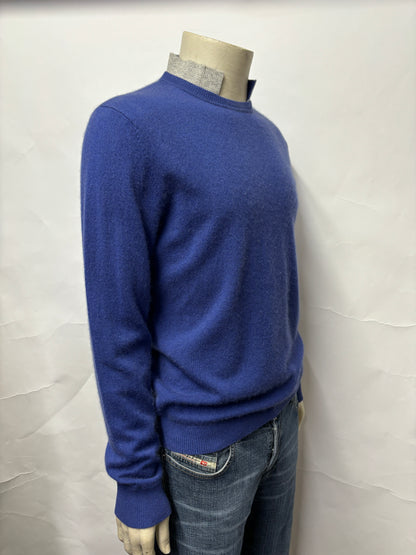 Shanghai Tang Blue Cashmere Blend Shirt Collar Jumper Medium