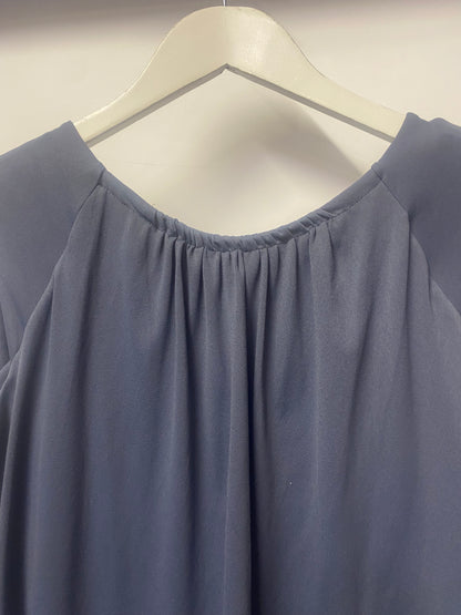 Susana Monaco Blue Draped Ruched Sleeveless Top Medium