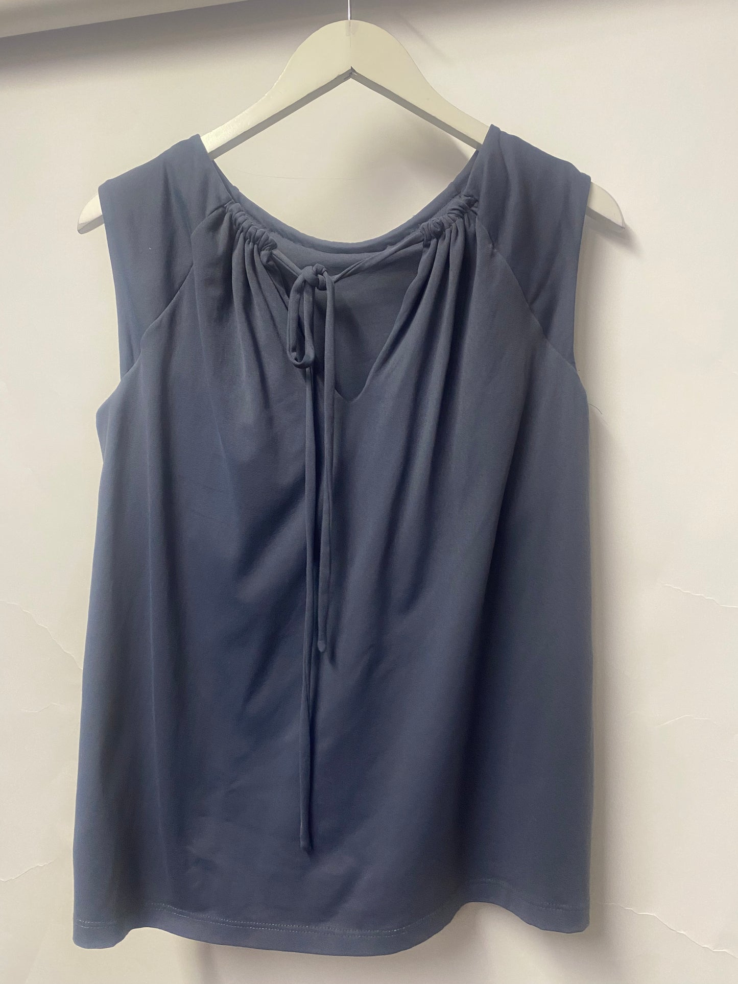 Susana Monaco Blue Draped Ruched Sleeveless Top Medium