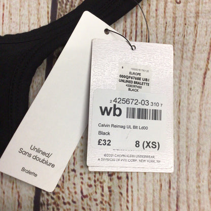 BNWT Calvin Klein Black Unlined Bralette Size 8 (XS)