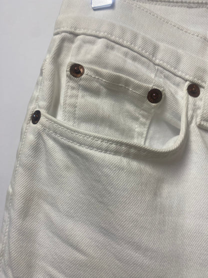 Re/Done Jeans White Raw Hem Slim Fit Jeans 26