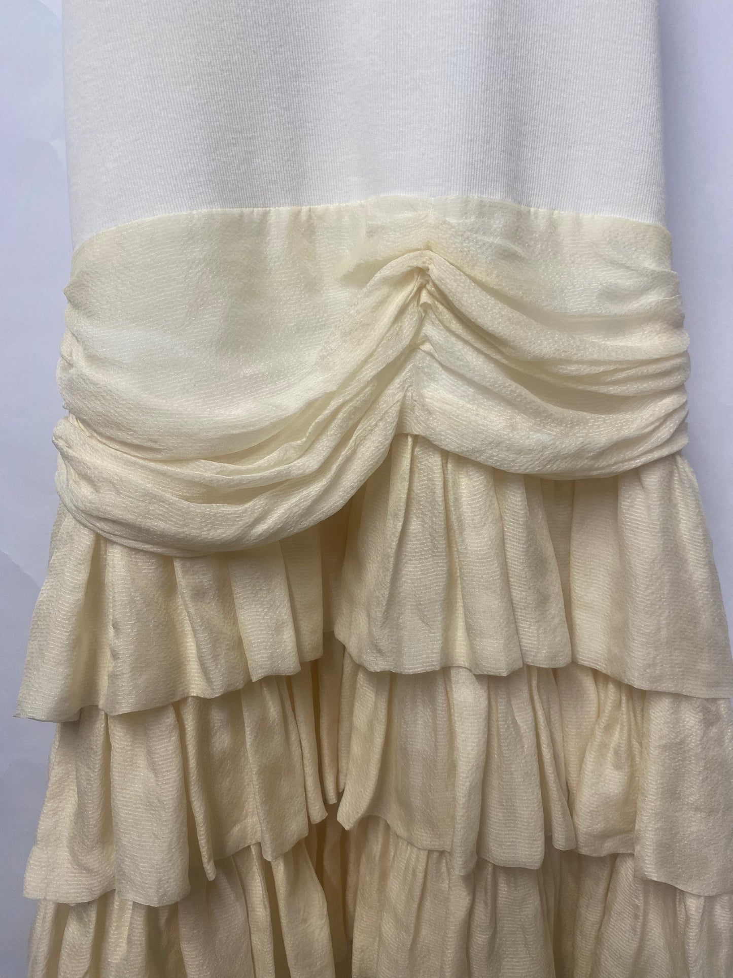 Manoush White and Cream Racer Back Tiered Silk Dress 12