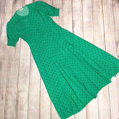 Albaray Green & Black Polka Dot Midi Dress Size 10