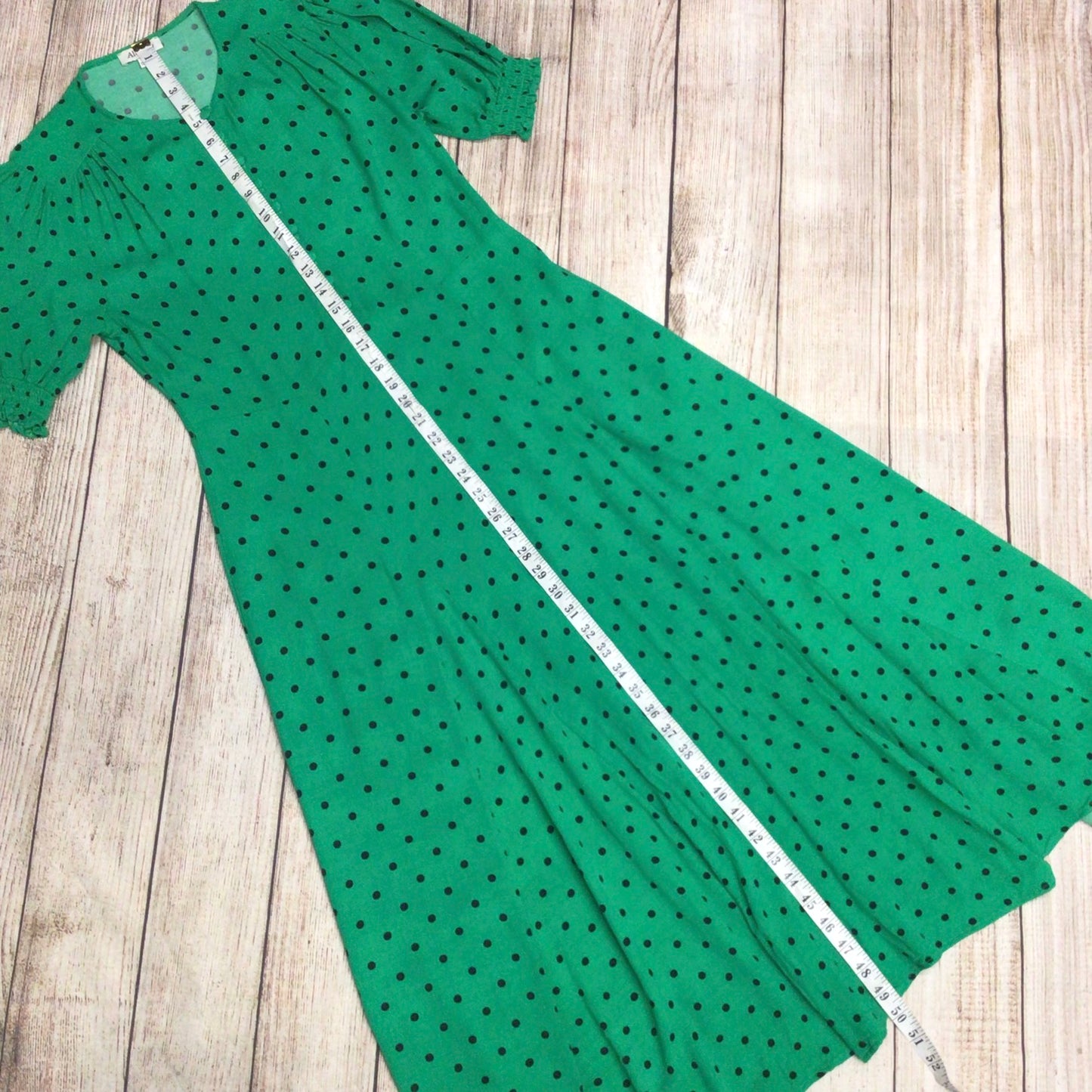 Albaray Green & Black Polka Dot Midi Dress Size 10