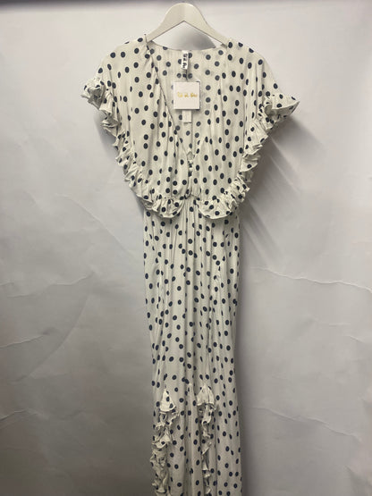 Rat & Boa White Polka Dot Maxi Occasion Mariella Dress S BNWT