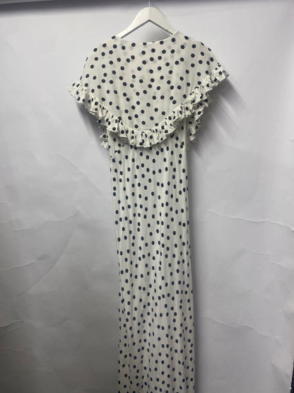 Rat & Boa White Polka Dot Maxi Occasion Mariella Dress S BNWT