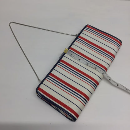 Dune Red, White, Blue Striped Court Heels Size 3 UK w/Matching Clutch Bag