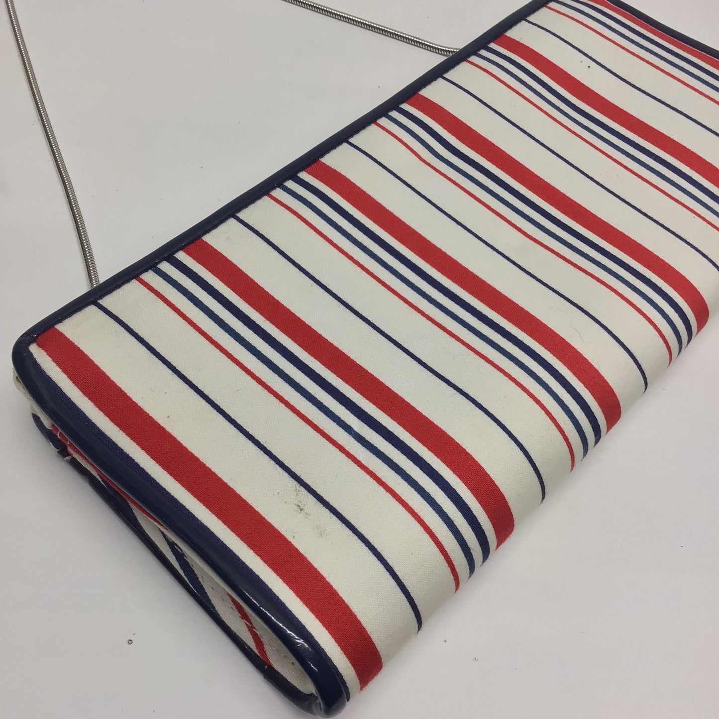 Dune Red, White, Blue Striped Court Heels Size 3 UK w/Matching Clutch Bag