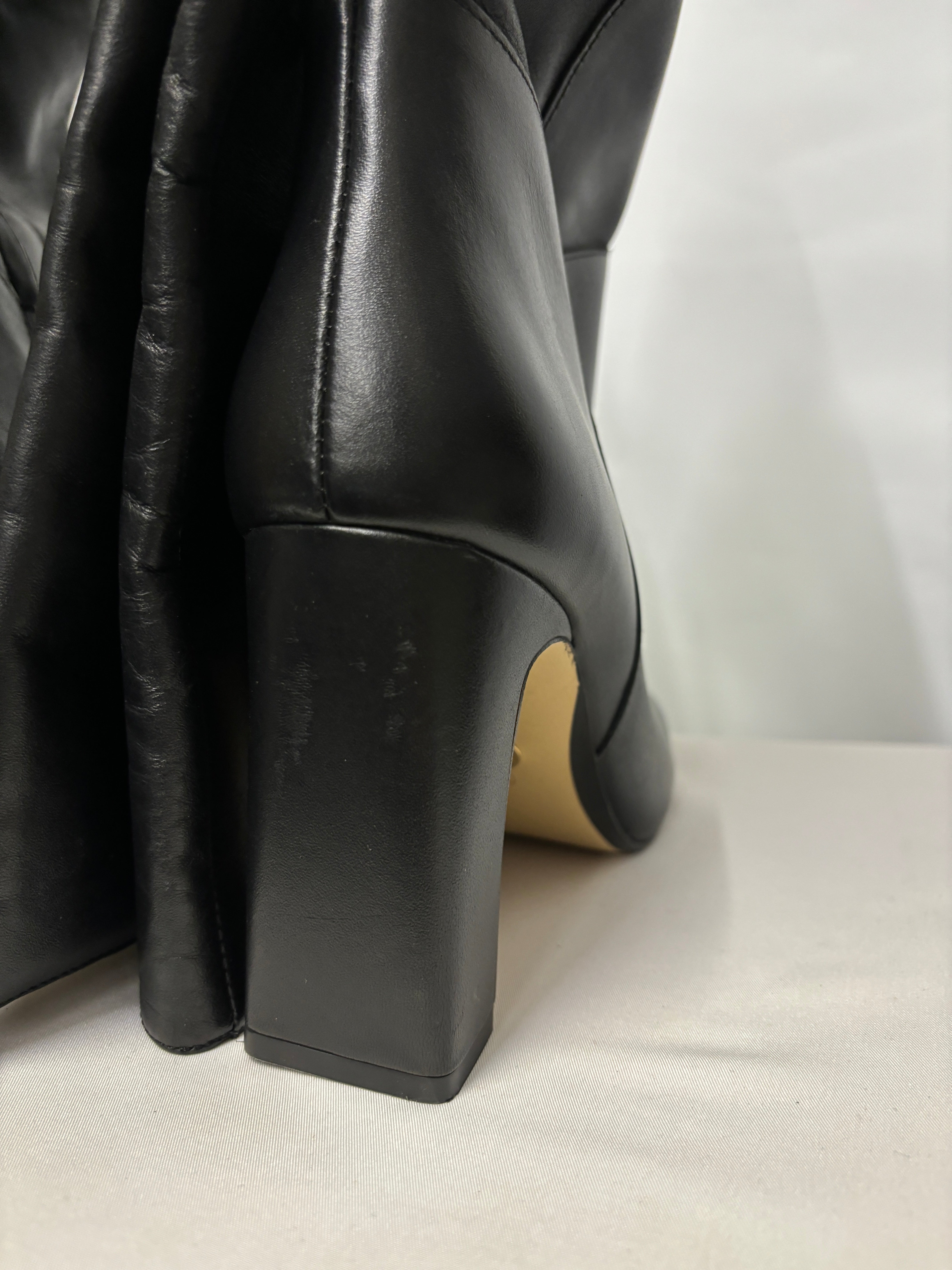 Thigh high leather boots zara sales