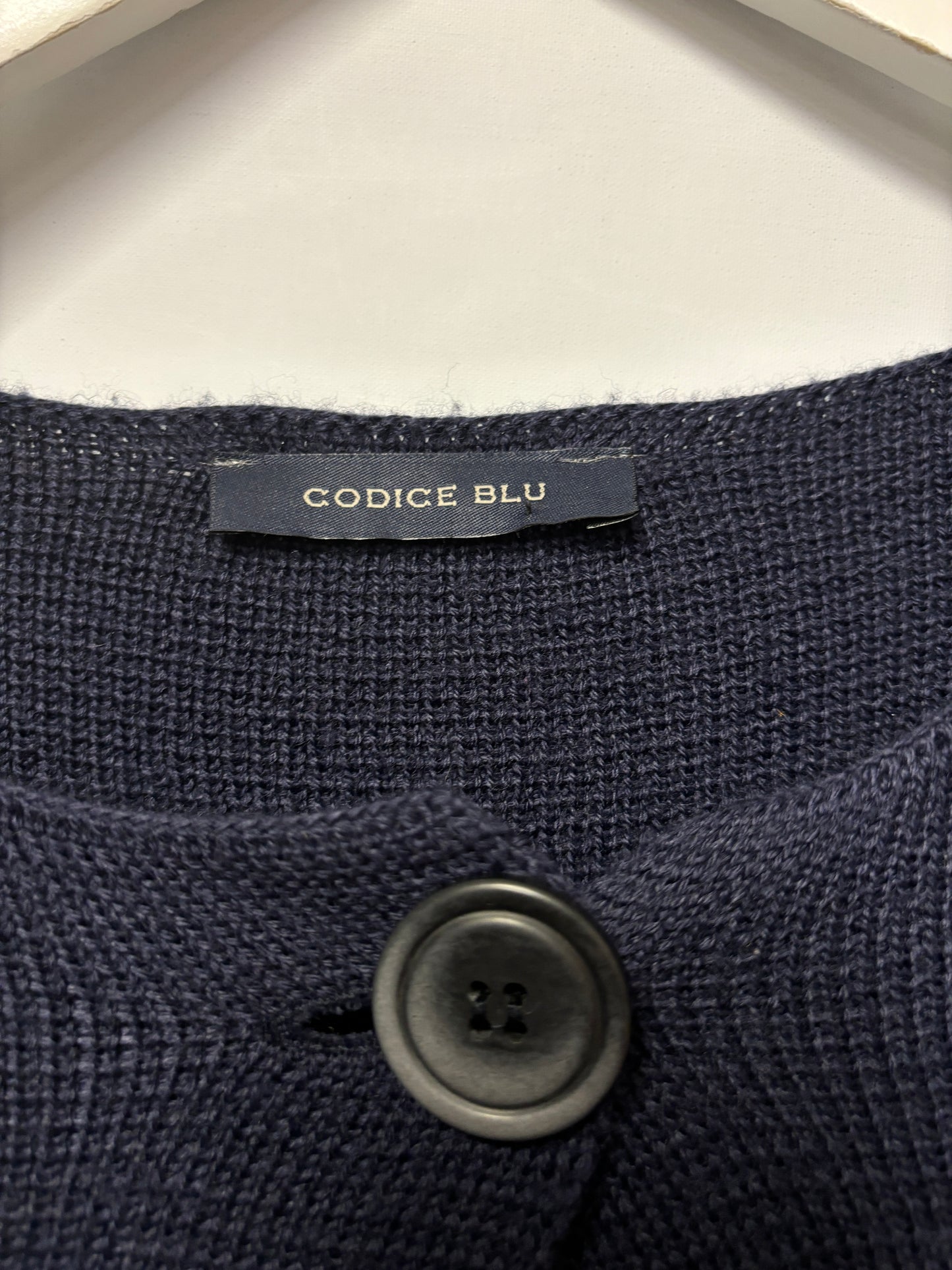 Codice Navy Merino Blend Long Cardigan Medium