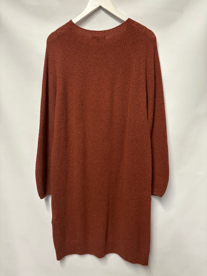 Uniqlo Orange Rust Wool Knit Balloon Dress Medium BNWT