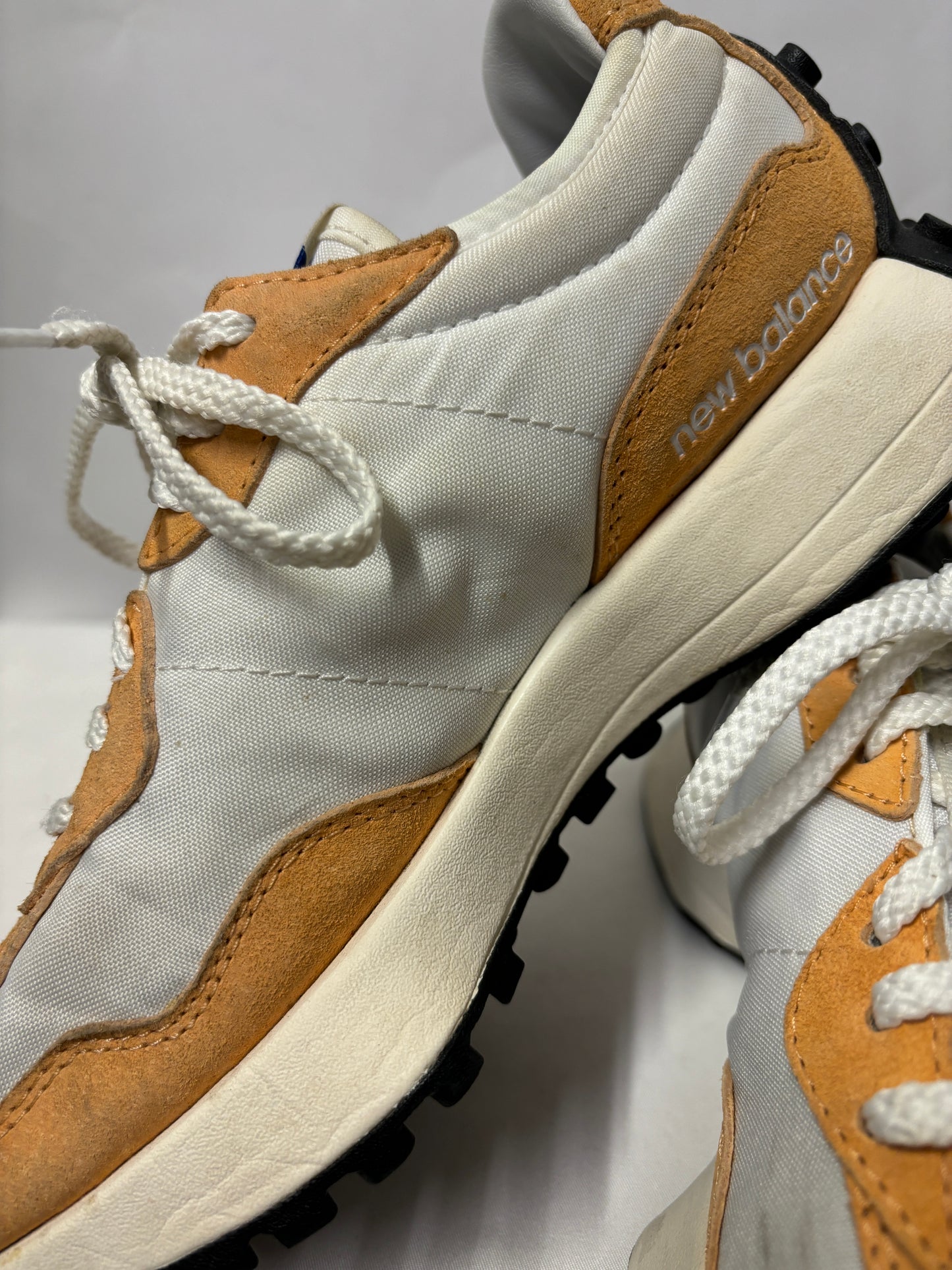 New Balance 327 Peach Sand Orange Lace Up Trainers 3.5