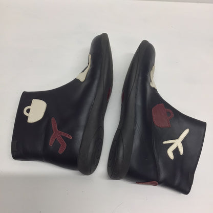 Camper Black Leather Ankle Boots w/Red & White Detail Size 4 UK (37 EU)