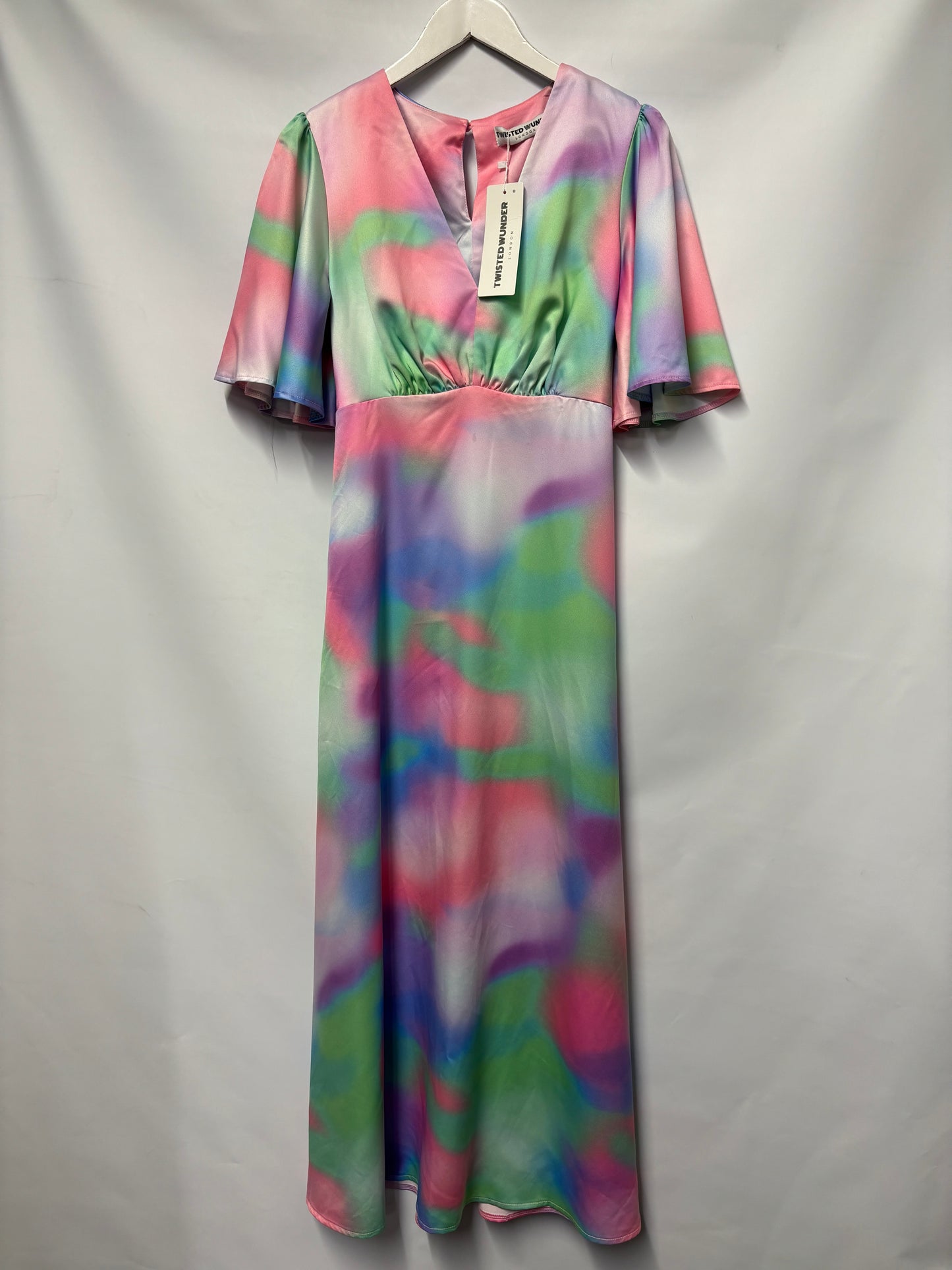 Twisted Wunder Multicolour Tie-Dye Occasion Maxi Dress 12 BNWT