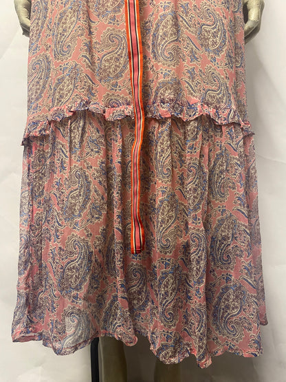 Moliin Copenhagen Blue and Pink Paisley Maxi Summer Beach Dress XS BNWT