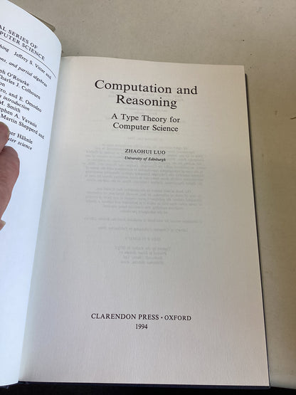 Computation and Reasoning A Type of Theory For Computer Science Zhaohui Luo