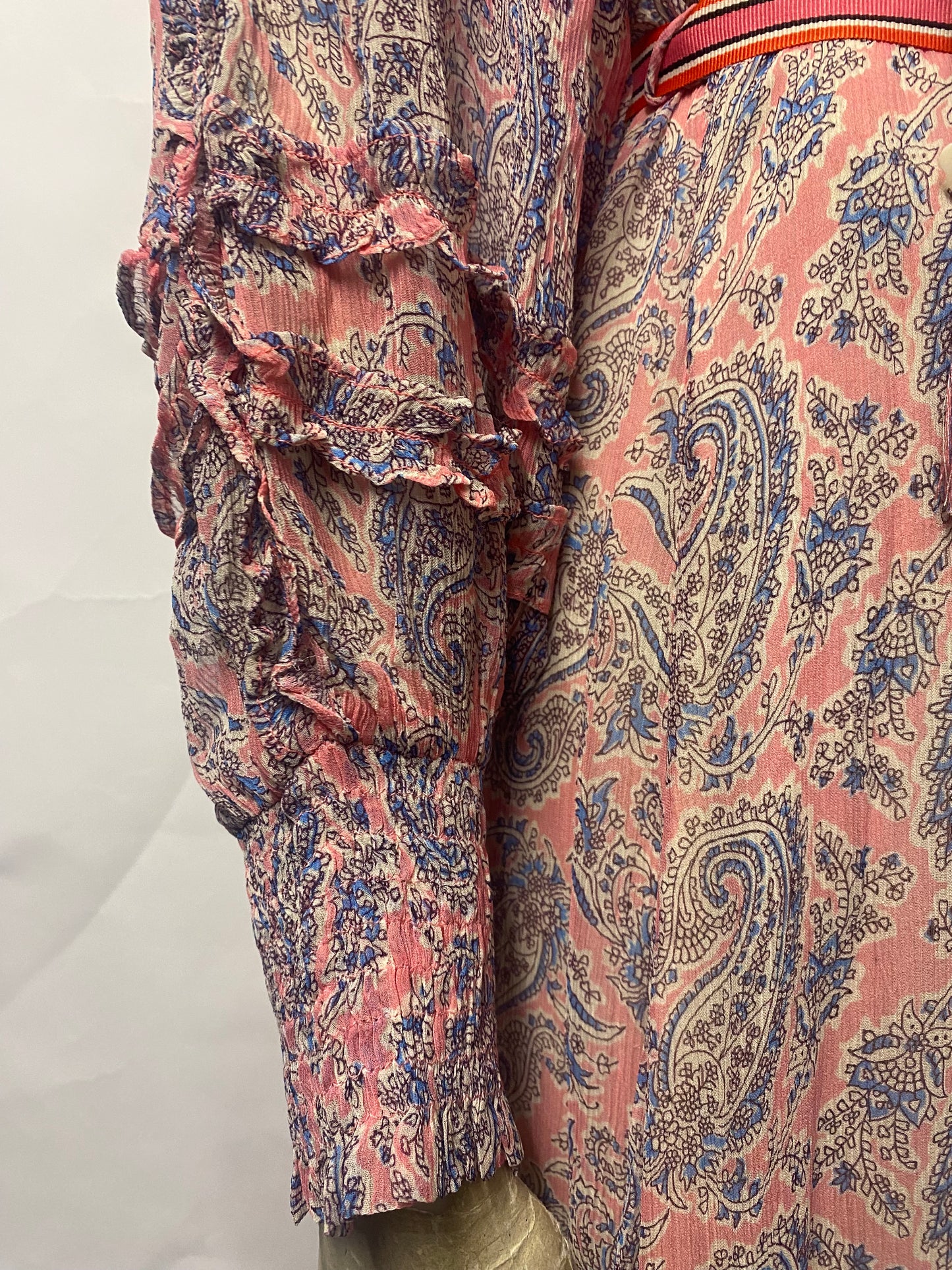 Moliin Copenhagen Blue and Pink Paisley Maxi Summer Beach Dress XS BNWT