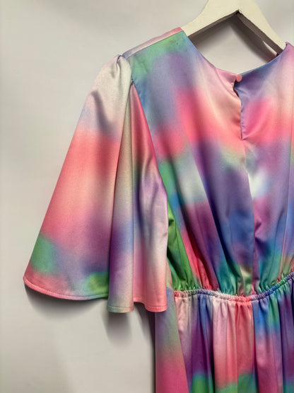 Twisted Wunder Multicolour Tie-Dye Occasion Maxi Dress 12 BNWT