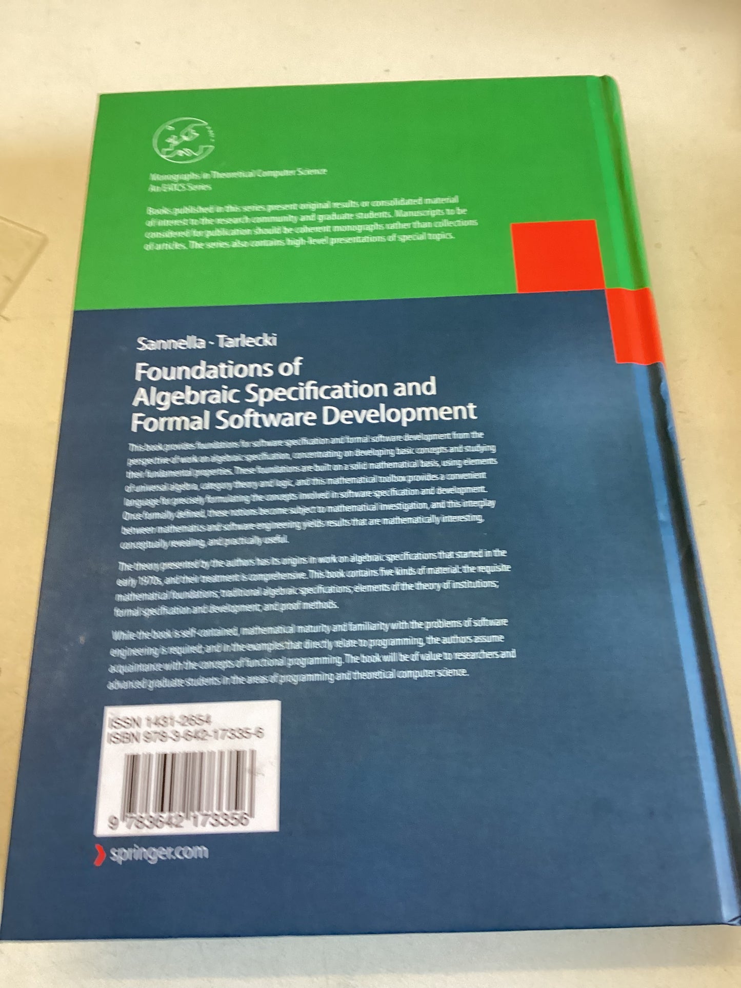 Foundations of Algebraic Specification and Formal Software Development Sannella Tarlecki