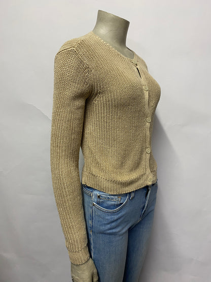 Ralph Lauren Beige Linen Knit Cardigan Medium