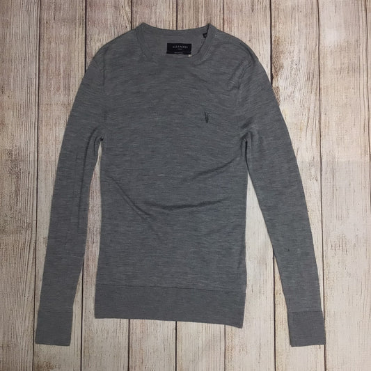 AllSaints Grey Marl Mode 100% Merino Crew Neck Jumper Size S