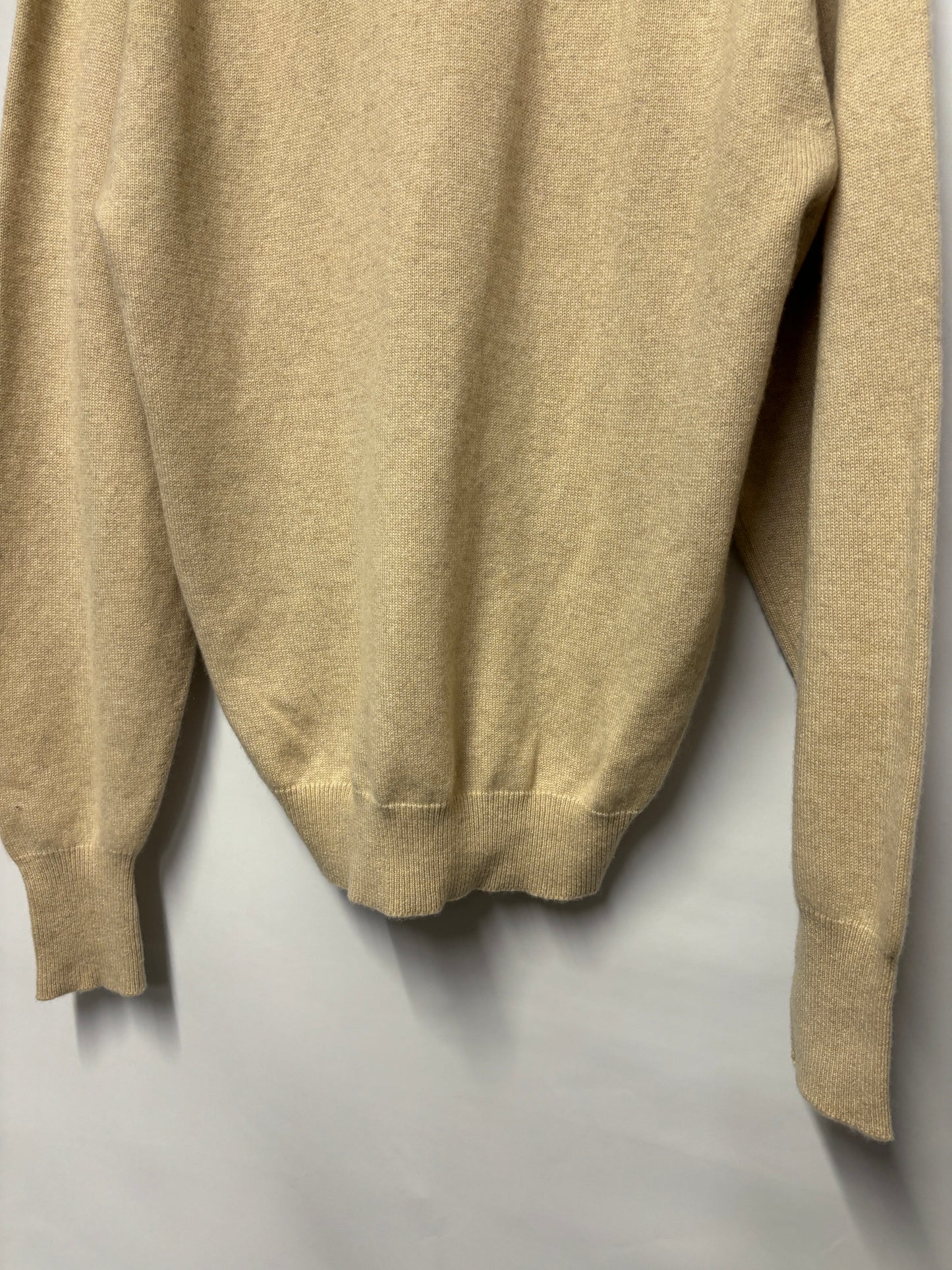 Gieves and Hawks Cream Cashmere Pullover Jumper XL