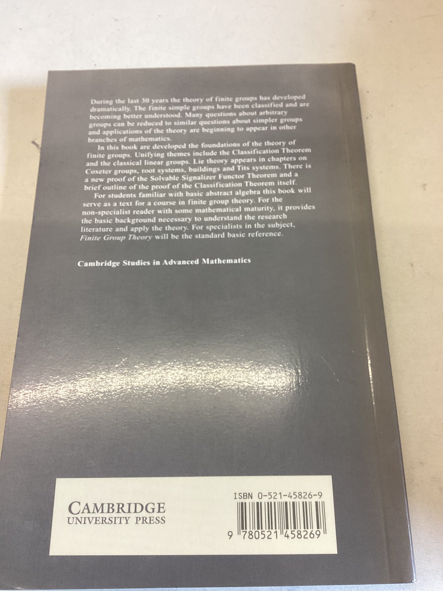 Finite Group Theory Cambridge Studies In Advanced Mathematics 10 M Aschbacher