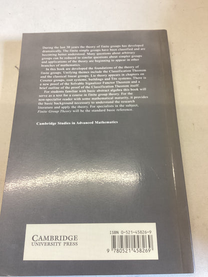 Finite Group Theory Cambridge Studies In Advanced Mathematics 10 M Aschbacher