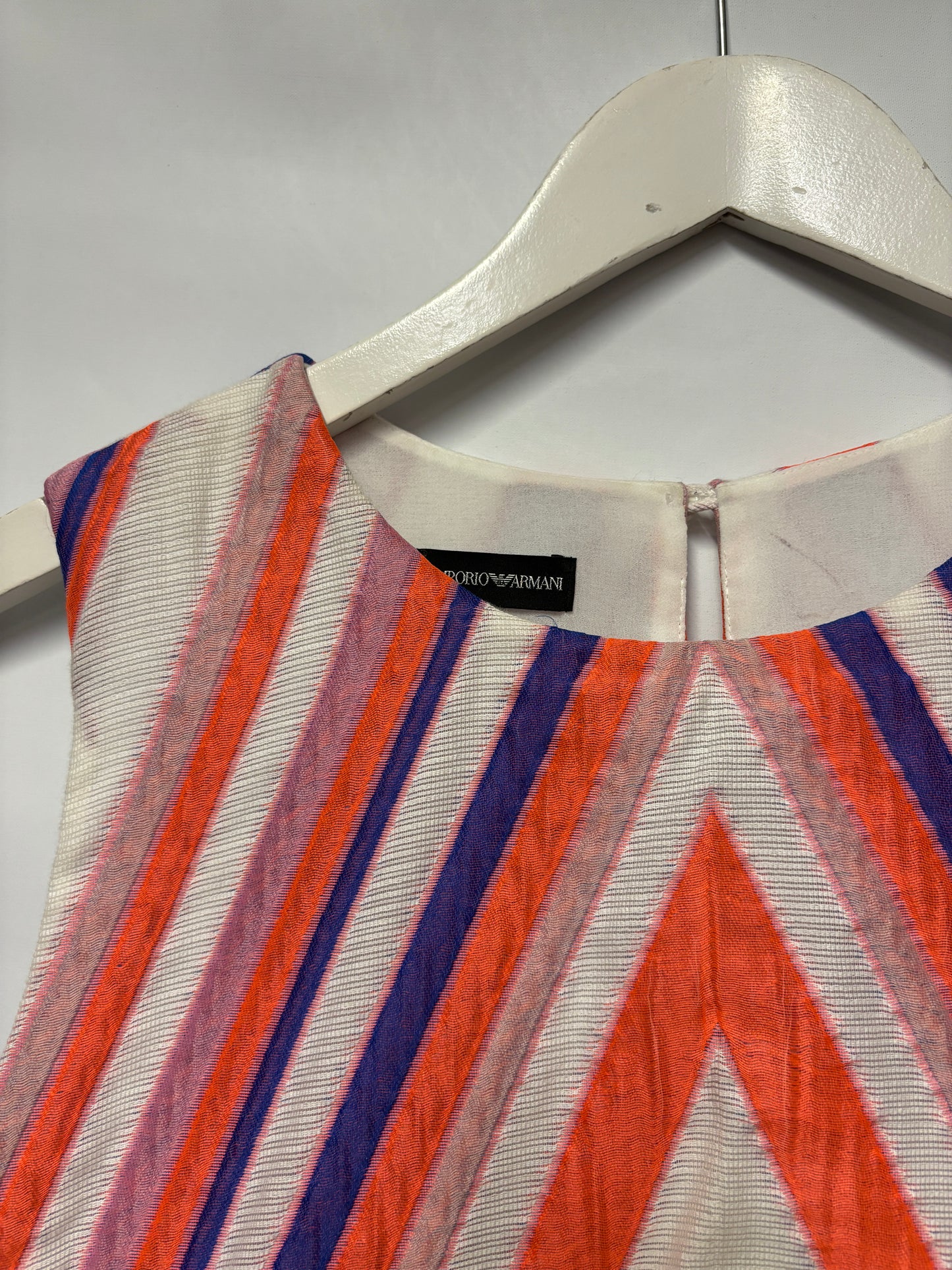 Emporio Armani Multicolour Chevron Sleeveless Layered Dress 14/46 BNWT