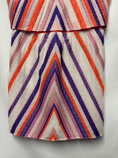 Emporio Armani Multicolour Chevron Sleeveless Layered Dress 14/46 BNWT