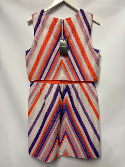 Emporio Armani Multicolour Chevron Sleeveless Layered Dress 14/46 BNWT