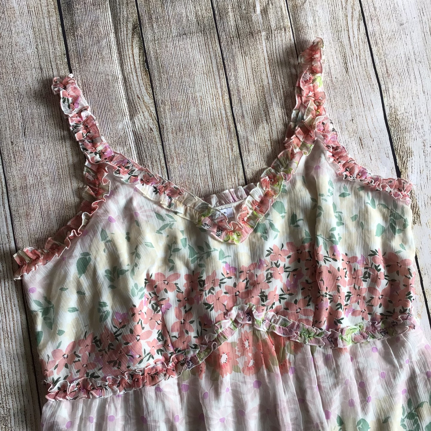 BNWT Simply Be Pale Pink Green Yellow Floral Print Frill Dress Size 22 UK