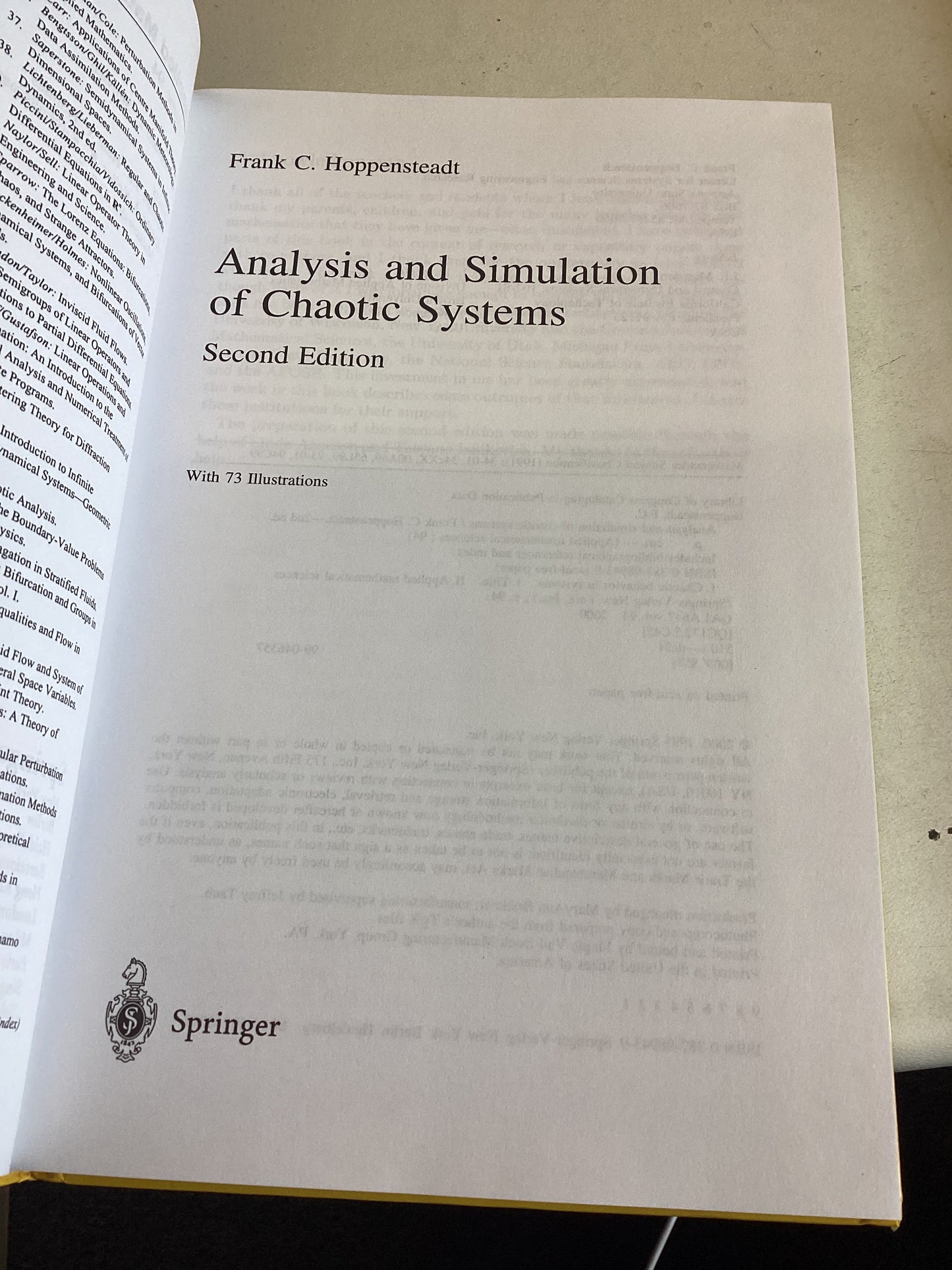 Analysis and Simulation Of Chaotic Systems Second Edition Frank C Hoppensteadt
