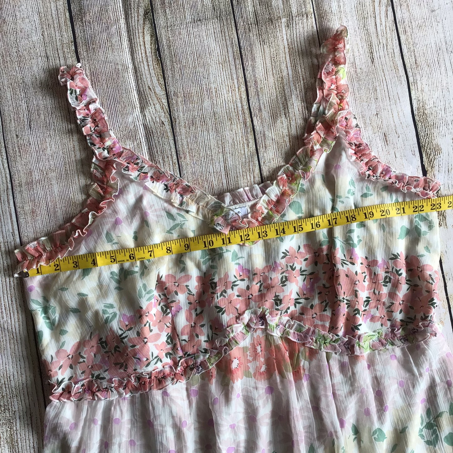BNWT Simply Be Pale Pink Green Yellow Floral Print Frill Dress Size 22 UK