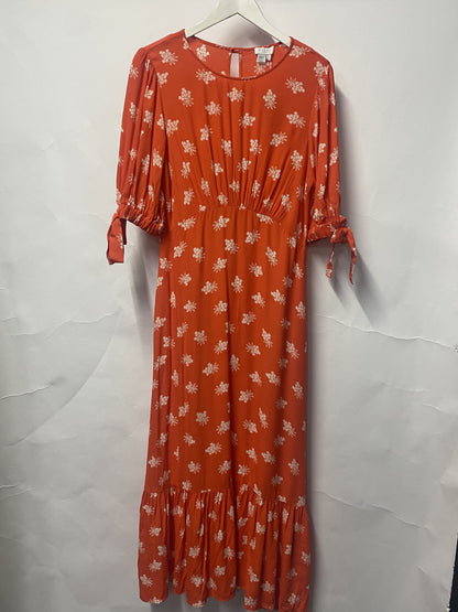 Ghost Red Sweetheart Clover Patterned Midaxi Occasion Dress L BNWT