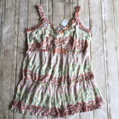 BNWT Simply Be Pale Pink Green Yellow Floral Print Frill Dress Size 22 UK