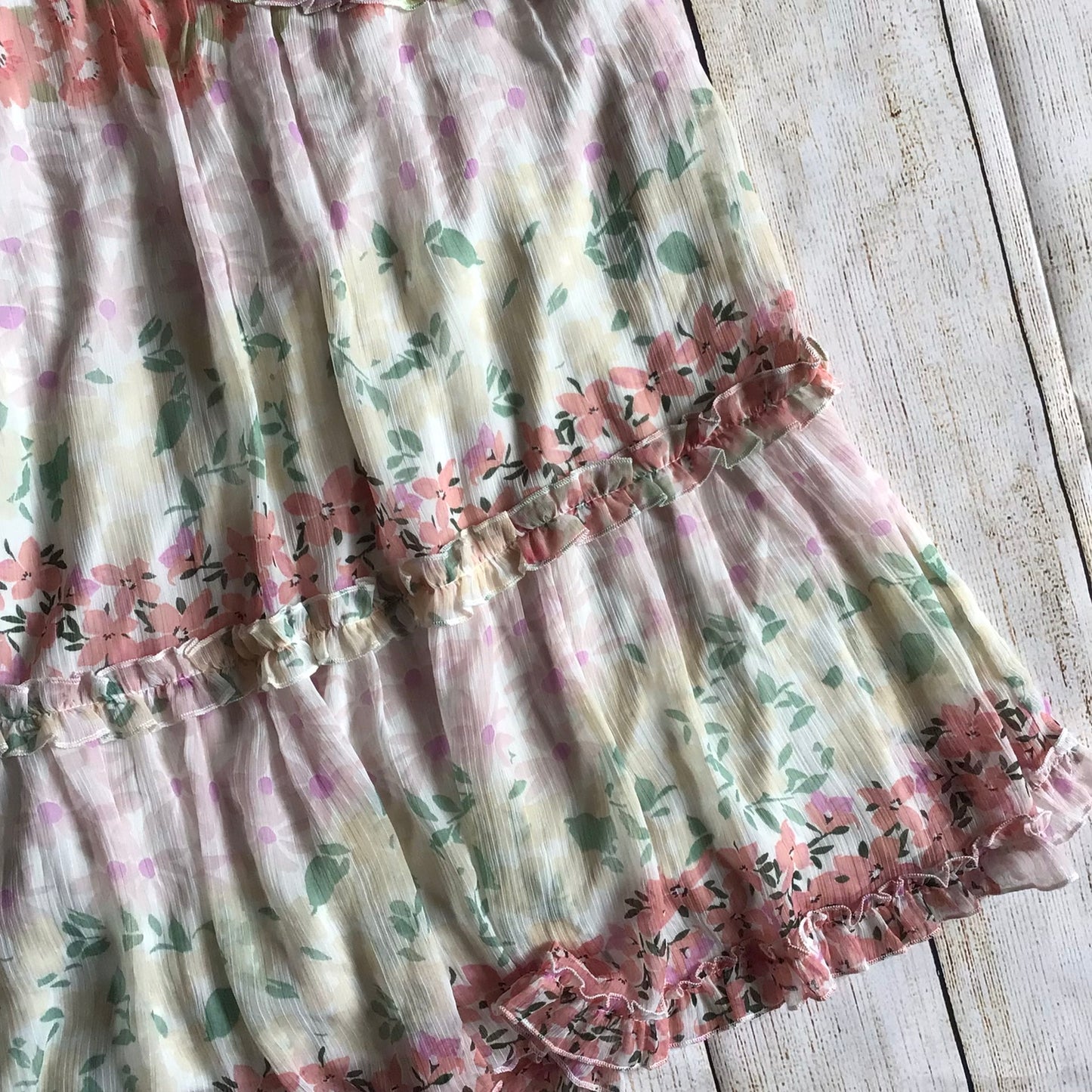 BNWT Simply Be Pale Pink Green Yellow Floral Print Frill Dress Size 22 UK