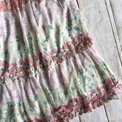 BNWT Simply Be Pale Pink Green Yellow Floral Print Frill Dress Size 22 UK