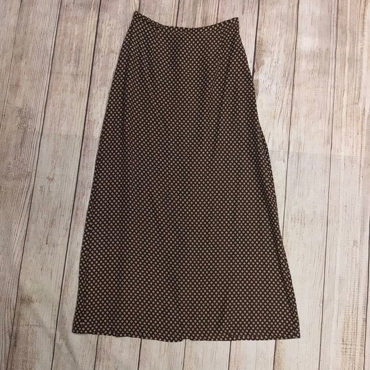 Racing Green Brown Print Long Skirt Size 10