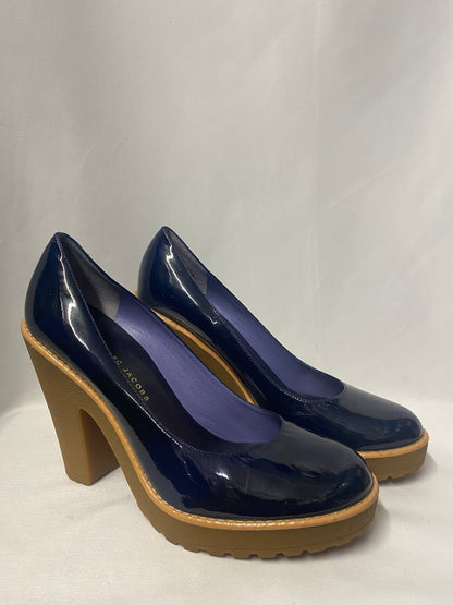 Marc By Marc Jacobs Navy Blue Patent Heels with Rubber Sole 5