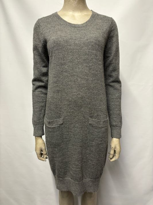 Farhi by Nicole Farhi Grey Knit Wool and Alpaca Dress Small