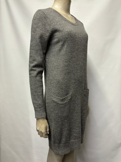 Farhi by Nicole Farhi Grey Knit Wool and Alpaca Dress Small