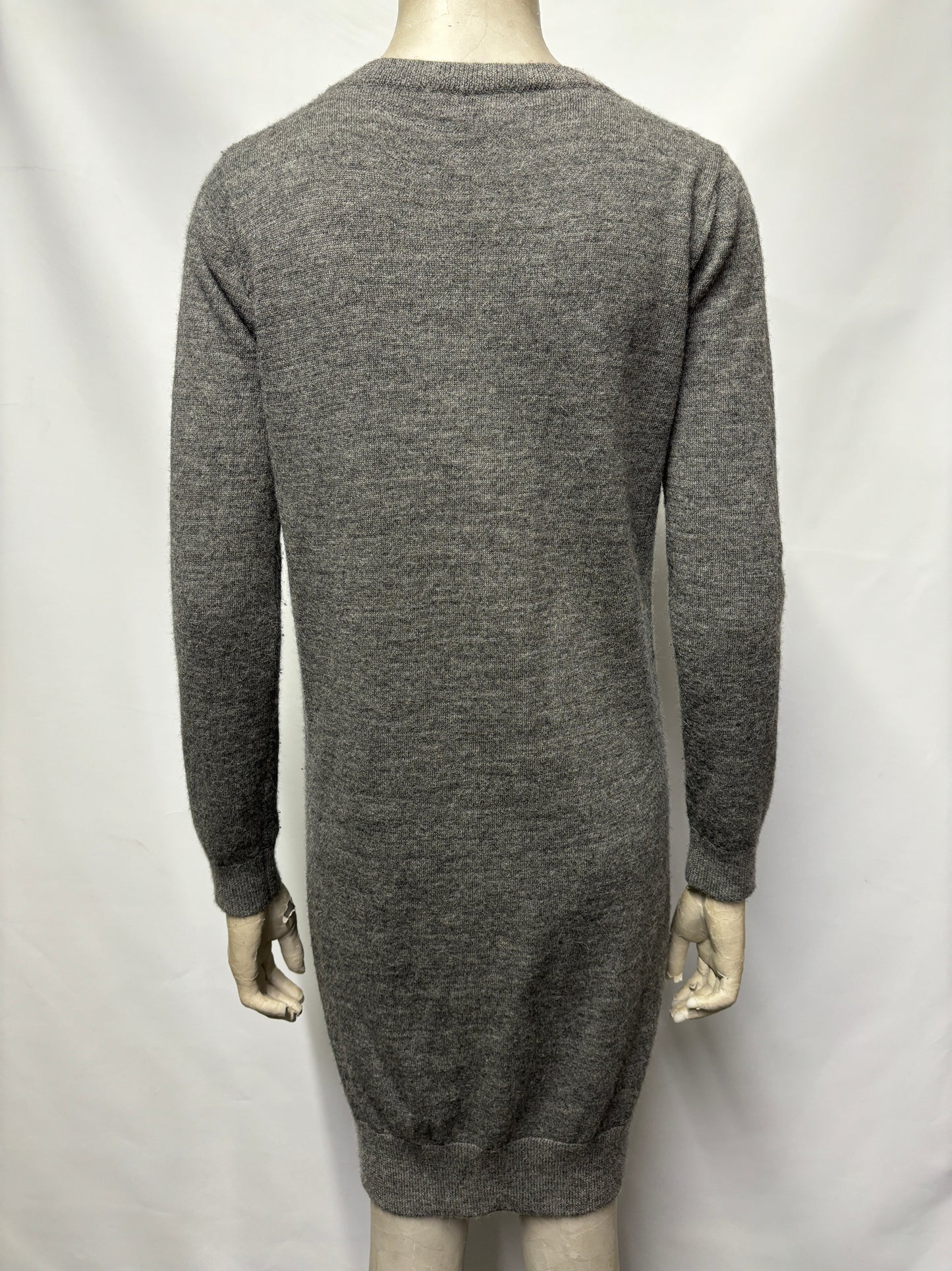 Farhi by Nicole Farhi Grey Knit Wool and Alpaca Dress Small