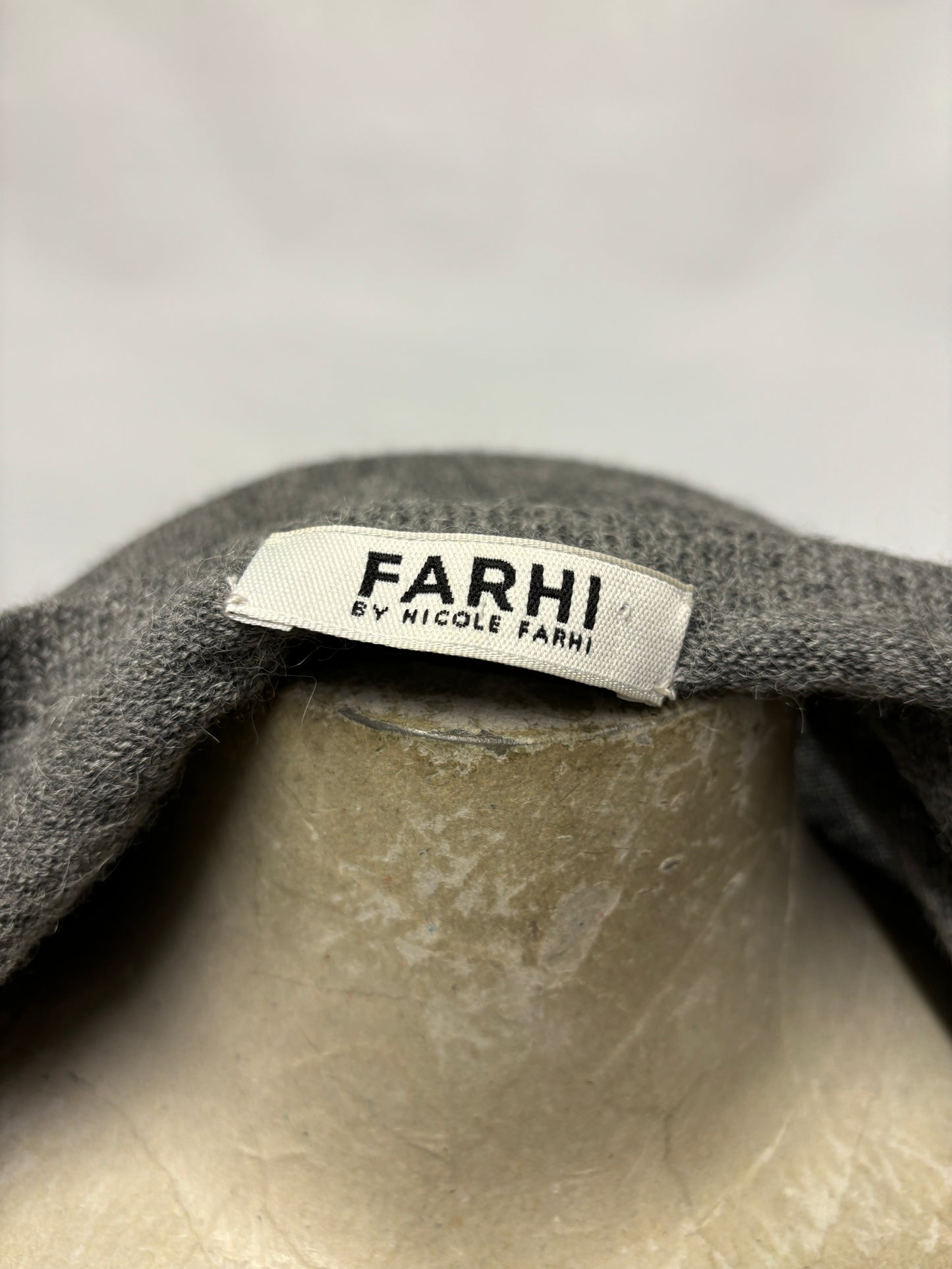 Farhi by Nicole Farhi Grey Knit Wool and Alpaca Dress Small