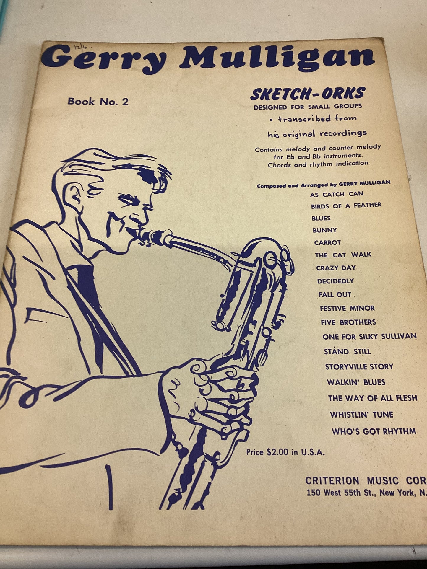 Gerry Mulligan Book No 2 Sketch-Orks Designed For Small Groups