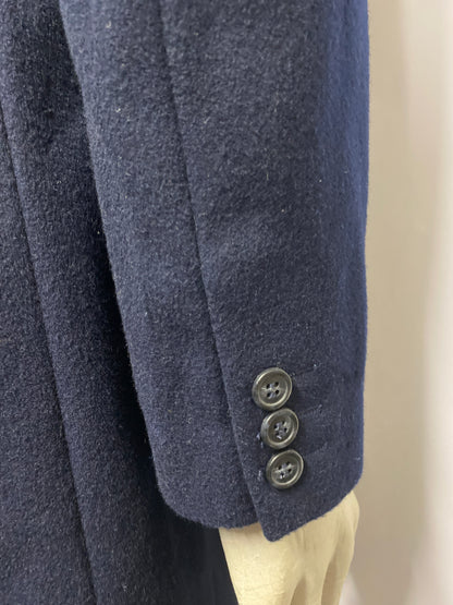Sisley Navy Blue Men's Wool Over Coat Small