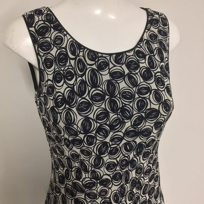 Hobbs Black & White Patterned Occasion Dress Size 10